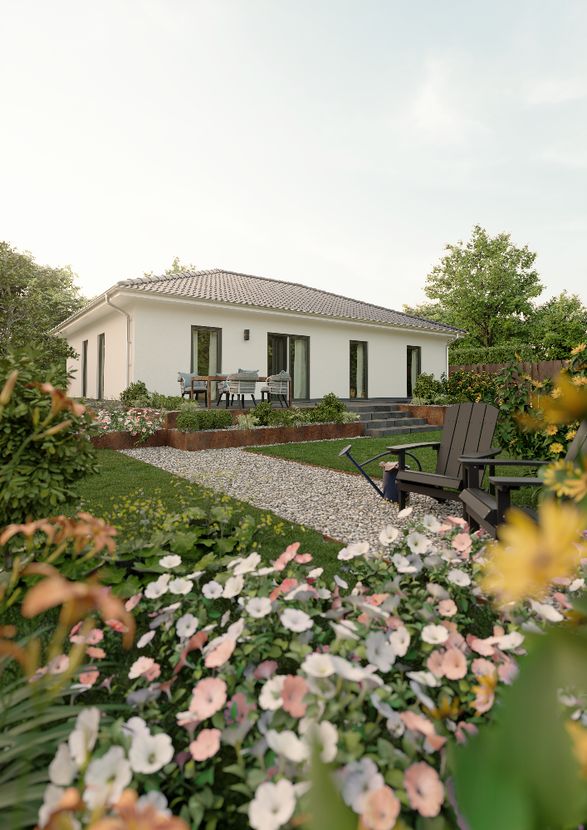 Der Bungalow mit dem charmanten Walmdach stufenlos glücklich sein in